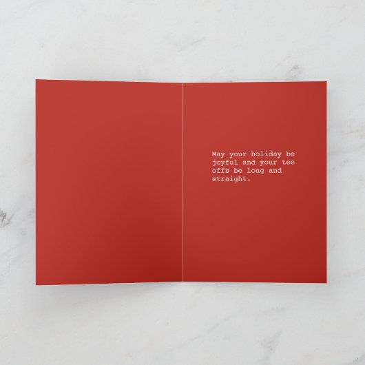 レッドゴルフシーズンの挨拶クリスマスを畳んだ シーズンカード (内部)