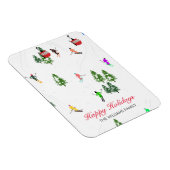 レッドゴンドラパーソナライズされたスキーホリデーイラストレーション マグネット (右側)