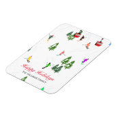 レッドゴンドラパーソナライズされたスキーホリデーイラストレーション マグネット (左側)