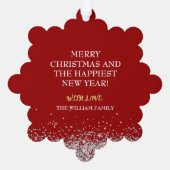 レッドゴージャスなエメラルドメリークリスマスアクリル阿波 オーナメントカード (裏面)