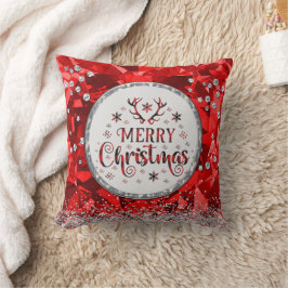 レッドゴージャスなエメラルドメリークリスマス クッション