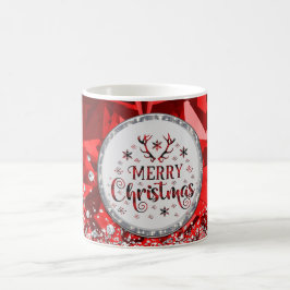 レッドゴージャスなエメラルドメリークリスマス コーヒーマグカップ