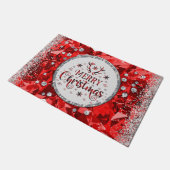 レッドゴージャスなエメラルドメリークリスマス ドアマット (アングル)