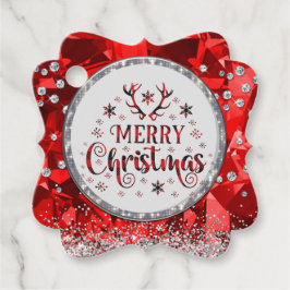 レッドゴージャスなエメラルドメリークリスマス フェイバータグ