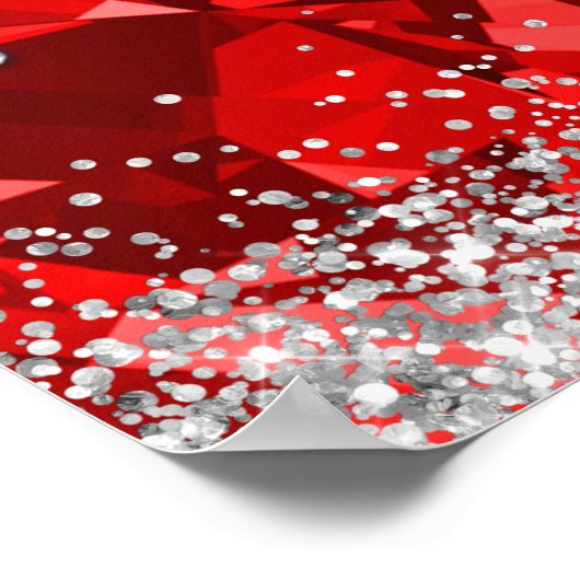 レッドゴージャスなエメラルドメリークリスマス ポスター (角)