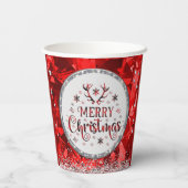 レッドゴージャスなエメラルドメリークリスマス 紙コップ (裏面)