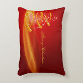 レッドゴールデンきらめくクリスマスツリー アクセントクッション (正面(垂直))