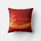 レッドゴールデンきらめくクリスマスツリー クッション (裏面)