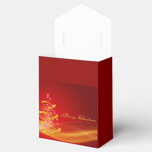 レッドゴールデンきらめくクリスマスツリー フェイバーボックス (オープン)
