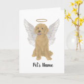 レッドゴールデンアプリコットドードル悔やみや弔慰メモリアル カード (黄色い花)