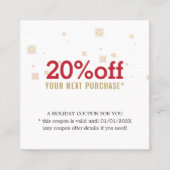 レッドゴールデンエレガントホワイトスターズホリデークーポン 割引カード (正面)