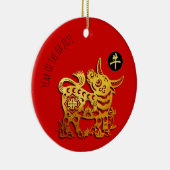 レッドゴールデンオックス中国のペーパーカット2021年CRO セラミックオーナメント (右)