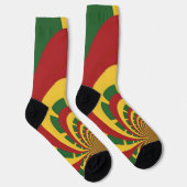 レッドゴールデングリーンラスタカラーズレゲエイズおもしろいソックス ソックス (右)