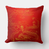 レッドゴールデンドラゴンフェニックスラッキーオメンレジョイシング クッション (正面)