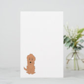 レッドゴールデンドルドッグデザイン 便箋 (スタンド正面)