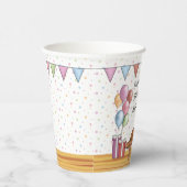 レッドゴールデンレトリエバーカラフルパステル誕生日 紙コップ (右)