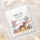 レッドゴールデンレトリエバードッグパステル誕生日サンキューベイヤー フェイバーバッグ (クリップ留めされた状態)