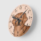 レッドゴールデンレトリエバーマンガードッグヘッドポートレート ラウンド壁時計 (傾斜)
