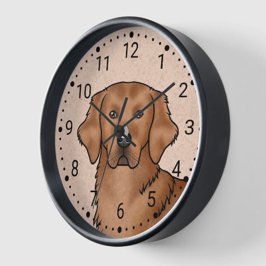 レッドゴールデンレトリエバーマンガードッグヘッドポートレート 壁時計 (傾斜)