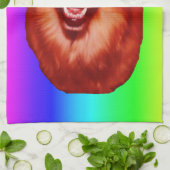 レッドゴールデンレトリバーのフロントプロファイル キッチンタオル (折り畳み)