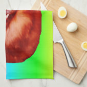 レッドゴールデンレトリバーのフロントプロファイル キッチンタオル (四つ折り)