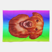 レッドゴールデンレトリバーのフロントプロファイル キッチンタオル (横)