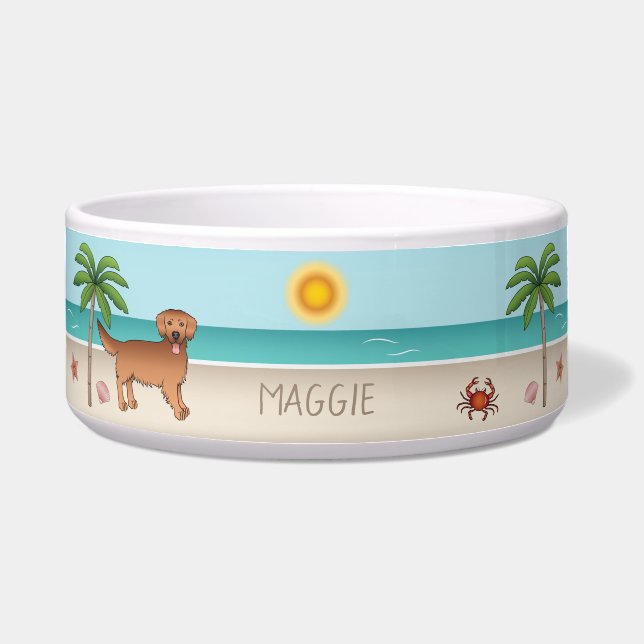 レッドゴールデンレトリバーアットザトロピカルサマービーチ ボウル (正面)