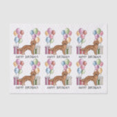 レッドゴールデンレトリバードッグカラフルハッピーバースデー 薄葉紙 (正面)