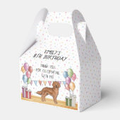 レッドゴールデンレトリバー子供の誕生日サンキューベイト フェイバーボックス (正面サイド)