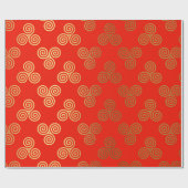 レッドゴールデン王室のケルトオーナメントヘラルド ラッピングペーパー (フラット)