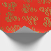 レッドゴールデン王室のケルトオーナメントヘラルド ラッピングペーパー (角)