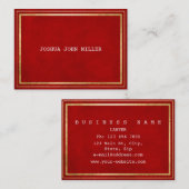 レッドゴールデン王室のフレームベルベットホワイトVIP 名刺 (正面/裏面)