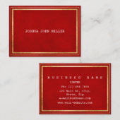 レッドゴールデン王室のフレームベルベットホワイトVIP 名刺 (正面/裏面)