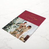 レッドゴールドエレガントフォイルハッピーホリデーズクリスマス 箔シーズンカード (回転した状態)