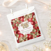  レッドゴールドスパークル キンセアニエラ風船 フェイバーバッグ (クリップ留めされた状態)