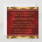 レッドゴールドヒイラギの会社のクリスマスパーティー 招待状 (裏面)