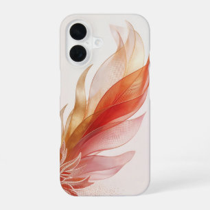 レッドゴールドフェニックスフェザーアブストラクトアートiPhone 16ケース iPhone 16ケース