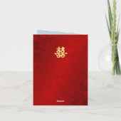 レッドゴールドフレームフォトチャイナウェディング サンキューカード (裏面)