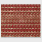 レッドゴールド XOXO ラッピングペーパー (フラット)