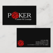 レッドサイコロトランプのポーカーカジノ名刺 名刺 (正面/裏面)