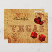 レッドサイコロヴィンテージベガスサンキューユー ポストカード (正面/裏面)