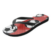 レッドサッカークリスマスストライプのフェスティバルボール&スノー ビーチサンダル (アングル)