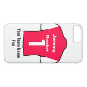 レッドサッカーシャツ名前とチームを選択 Case-Mate iPhoneケース (裏面(横))