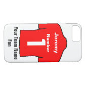 レッドサッカーシャツ名前とチームを選択 Case-Mate iPhoneケース (裏面(横))