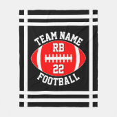 レッドサッカーチーム名プレイヤーの位置と番号 フリースブランケット (正面)