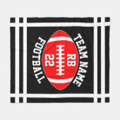 レッドサッカーチーム名プレイヤーの位置と番号 フリースブランケット (正面(横))