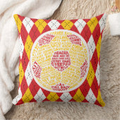 レッドサッカーボールタイポグラフィ装飾用クッション クッション (ブランケット)