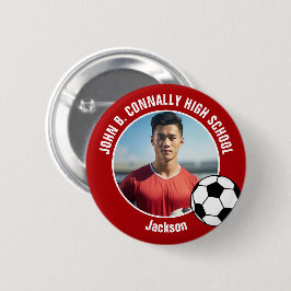 レッドサッカー選手写真 ハイスクール スピリット 缶バッジ