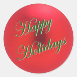 レッドサテンオーナメントシール ラウンドシール