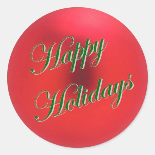 レッドサテンオーナメントシール ラウンドシール (正面)